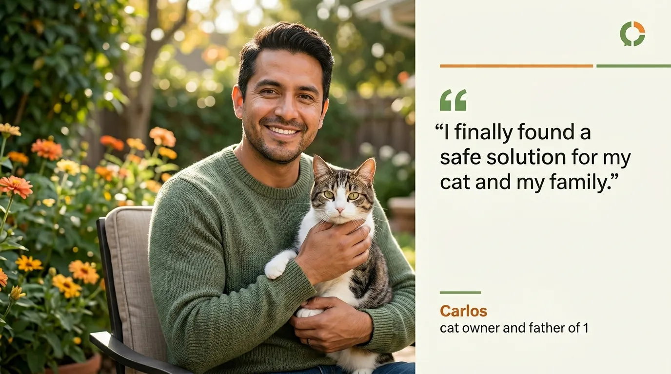 Testimonial from a satisfied customer on desktop