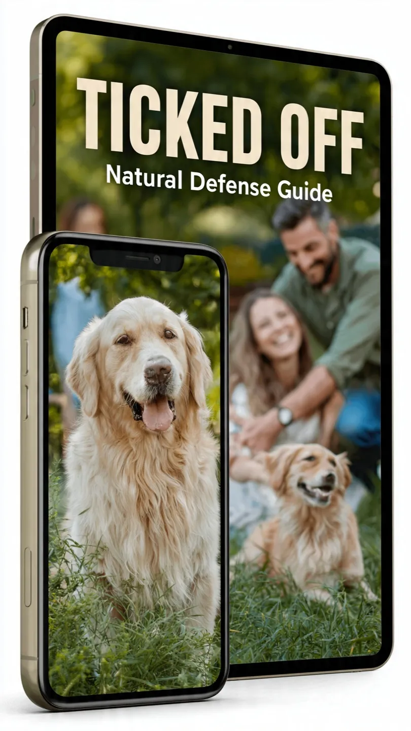 3D mockup of the Ticked Off Guide shown on a smartphone and tablet